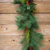 Decorator's Warehouse Christmas Garlands^72” Pine Garland With Cones & Berries