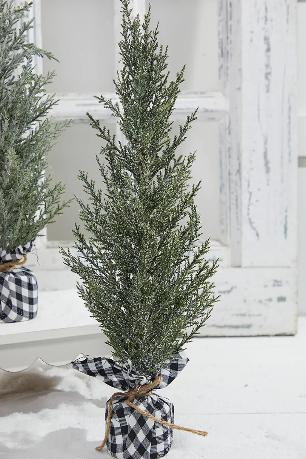 Decorator's Warehouse Christmas Accents^21" Pine Tree With Plaid Fabric