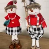 Decorator's Warehouse Christmas Accents^25” Plush Snowman Figurine With Buffalo Check Pants