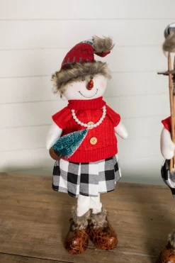 Decorator's Warehouse Christmas Accents^25” Plush Snowman Figurine With Buffalo Check Pants