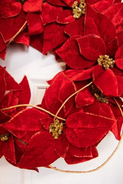 Decorator's Warehouse Christmas Wreaths^21” Poinsettia Wreath