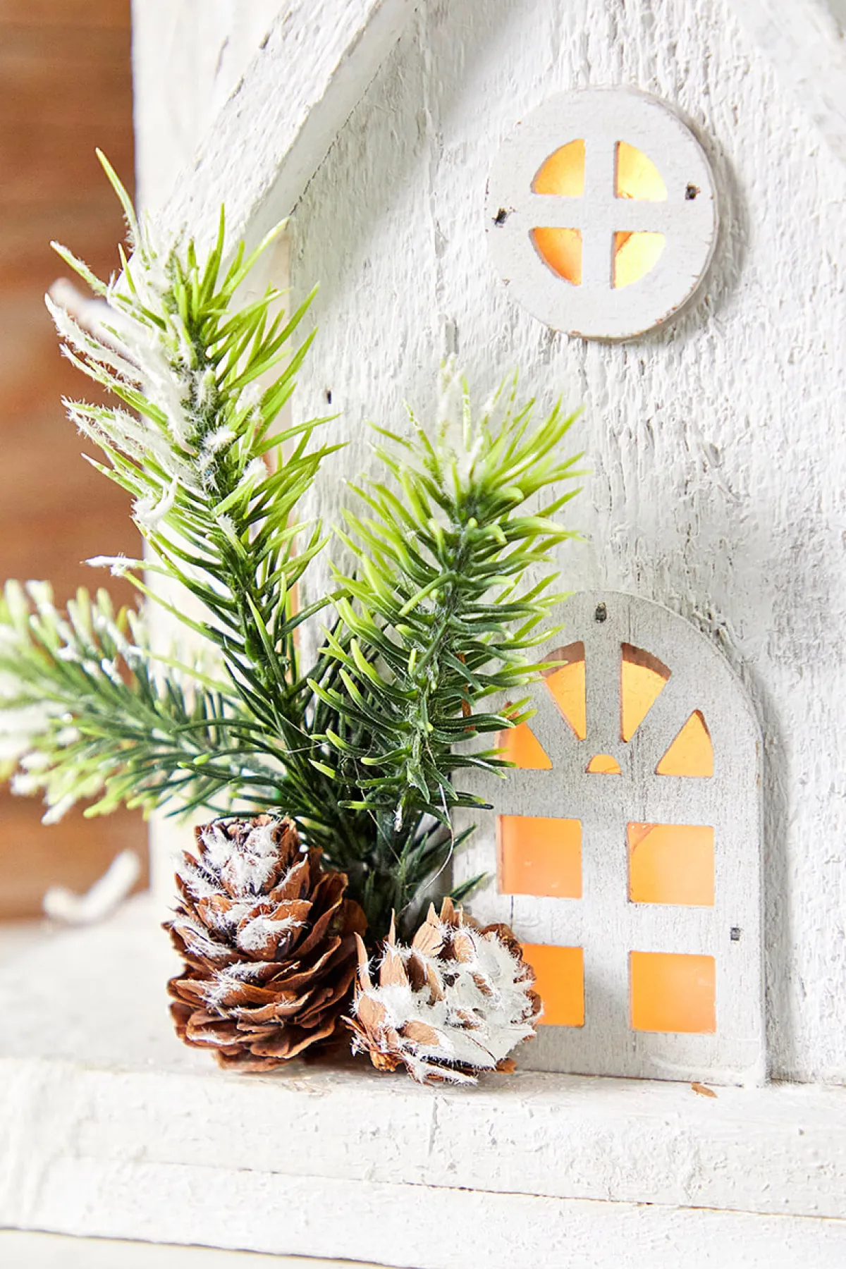 Decorator's Warehouse Christmas Accents^21" Pre-Lit Wooden Church