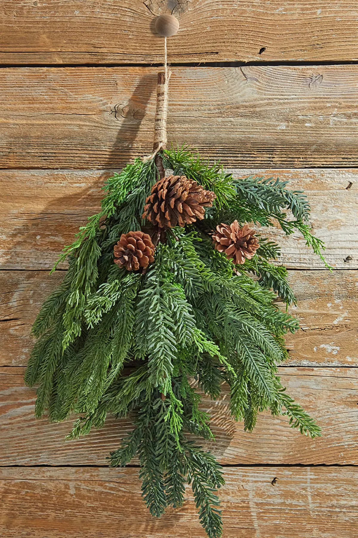 Decorator's Warehouse Natural Greenery^24” Real Touch Cedar Spruce Cone Teardrop