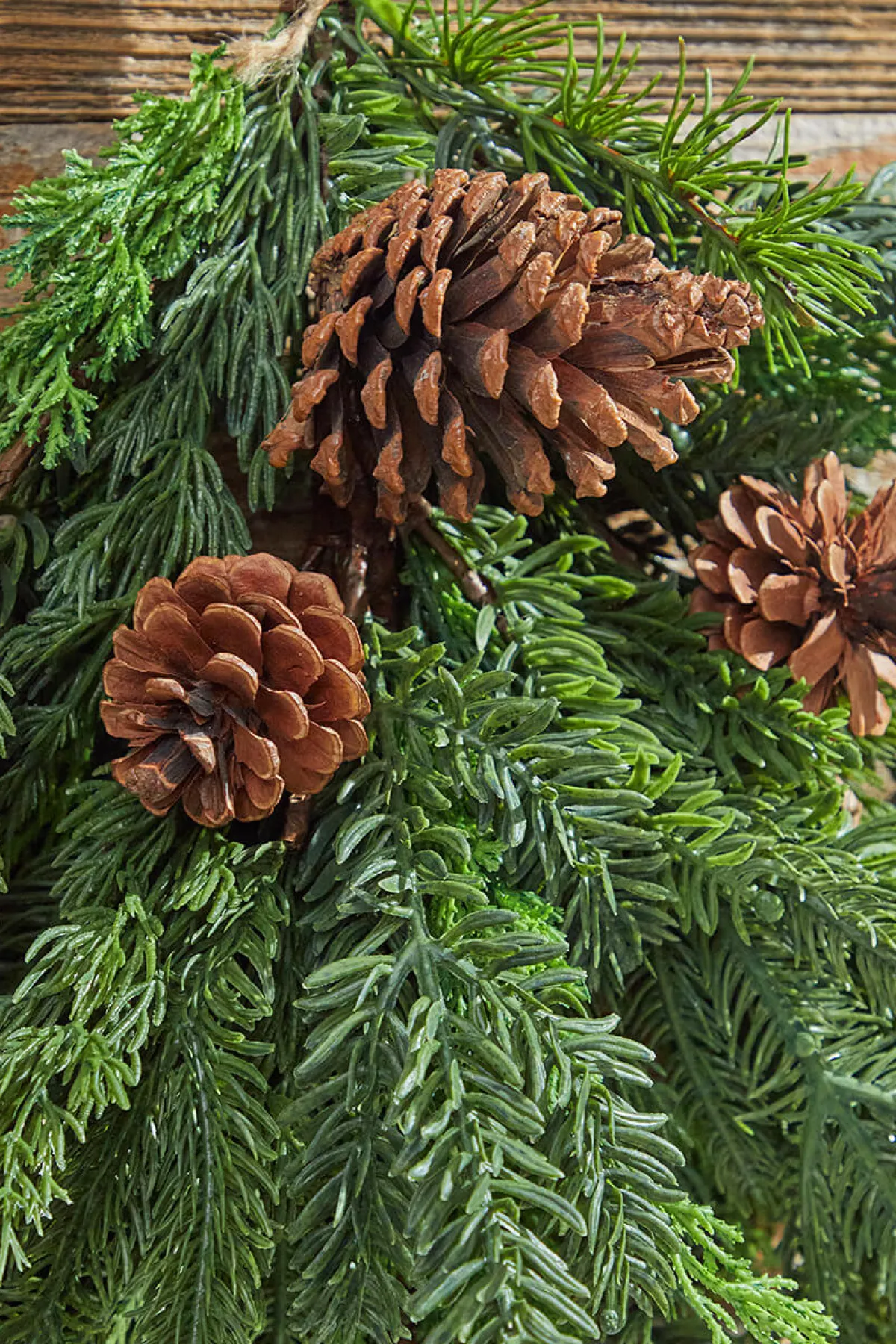 Decorator's Warehouse Natural Greenery^24” Real Touch Cedar Spruce Cone Teardrop