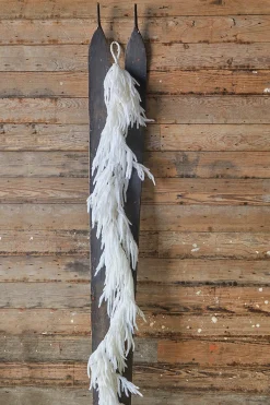 Decorator's Warehouse Natural Greenery^120” Real Touch Flocked White Norfolk Pine Garland