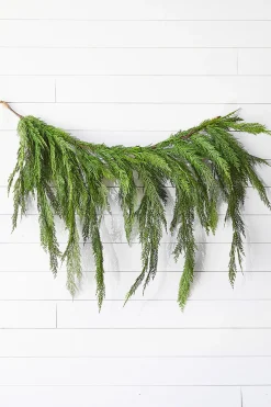 Decorator's Warehouse Christmas Garlands|Natural Greenery^48" Real Touch Lebanon Cedar Dripping Garland