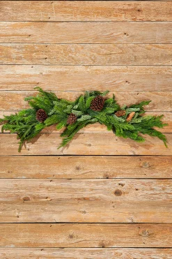Decorator's Warehouse Christmas Teardrops|Natural Greenery^42” Real Touch Norfolk / Spruce / Juniper Swag