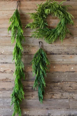 Decorator's Warehouse Christmas Teardrops|Natural Greenery^36” Real Touch Norfolk Pine Teardrop