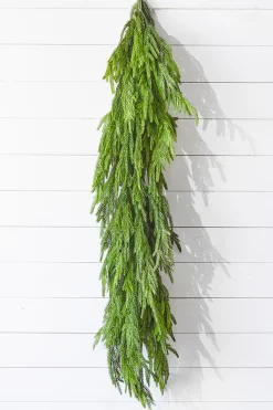 Decorator's Warehouse Christmas Garlands|Natural Greenery^47" Real Touch Norfolk Pine Dripping Garland