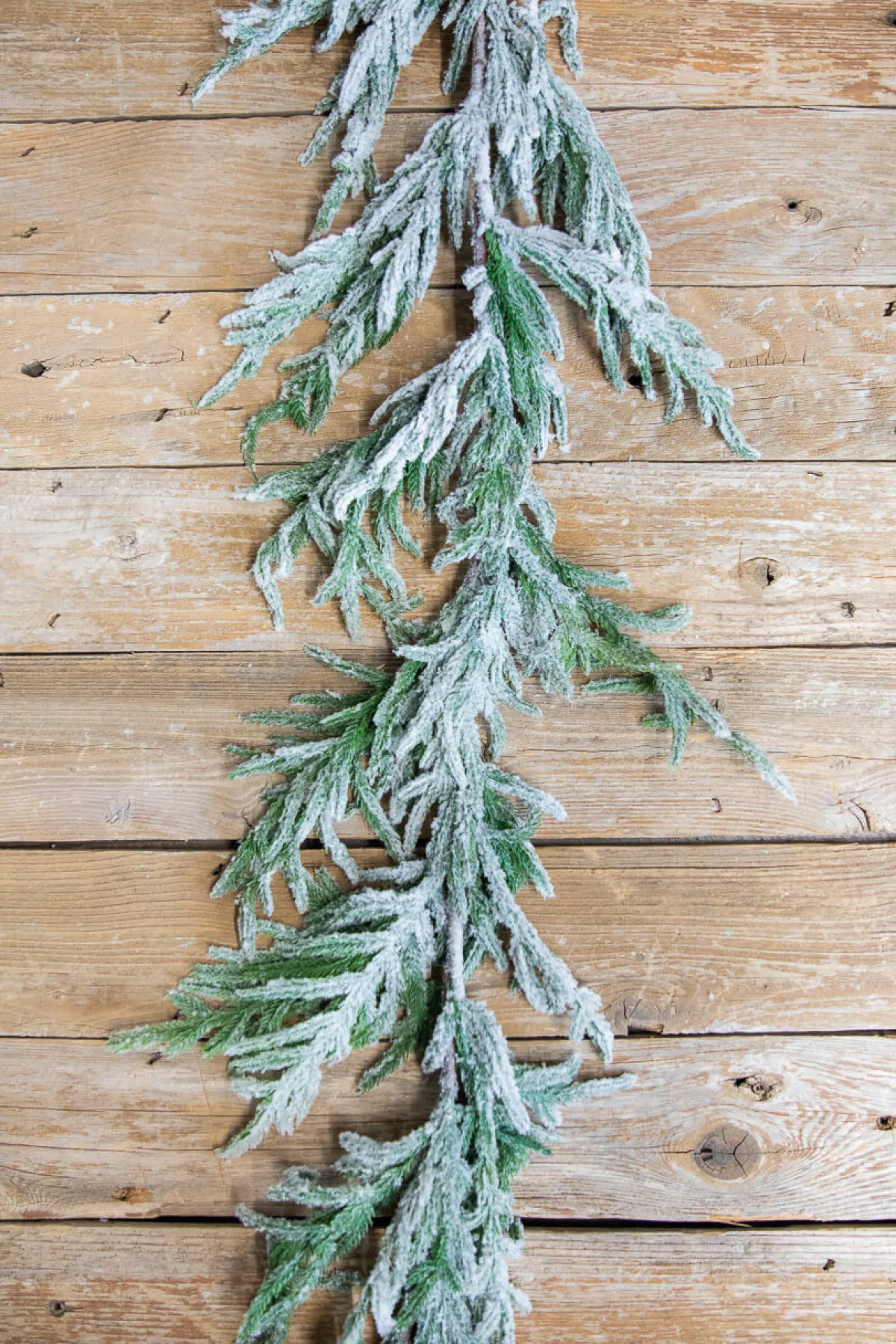 Decorator's Warehouse Christmas Garlands|Natural Greenery^60” Real-Touch Flocked Norfolk Garland
