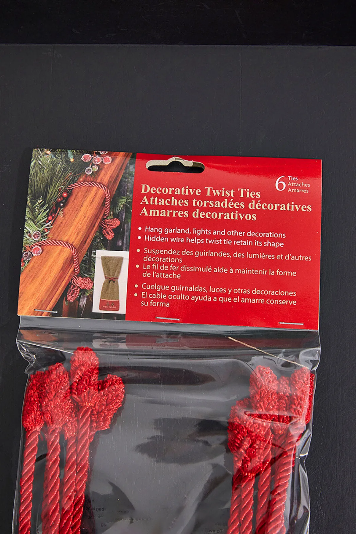 Decorator's Warehouse Christmas Garlands^16” Red Decorative Twist Ties