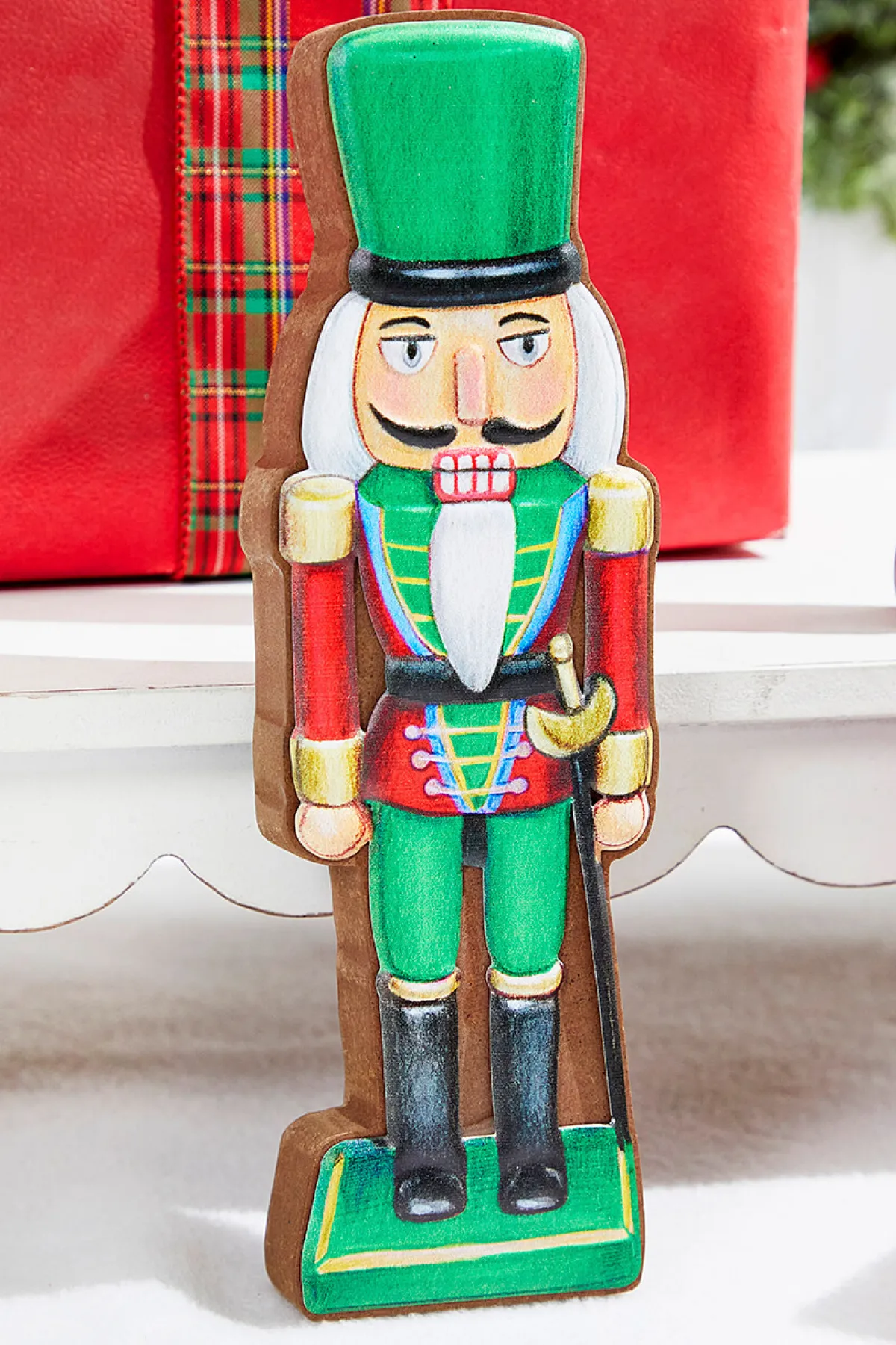 Decorator's Warehouse Christmas Accents^10" Red/Green Wooden Nutcracker