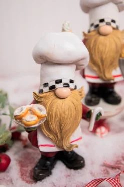 Decorator's Warehouse Christmas Accents^8.5" Resin Chef Gnome Figurine