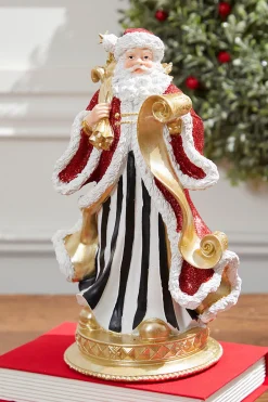 Decorator's Warehouse Christmas Accents^11" Resin Elegant Santa With Sack/List