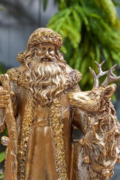 Decorator's Warehouse Christmas Accents^15.5" Resin Highlands Santa With Deer