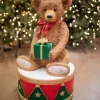 Decorator's Warehouse Christmas Resin^34" Resin LED Bear On Drum