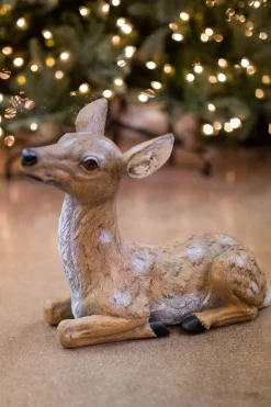Decorator's Warehouse Christmas Resin|Christmas Accents^13" Resin Outdoor Laying Fawn Deer