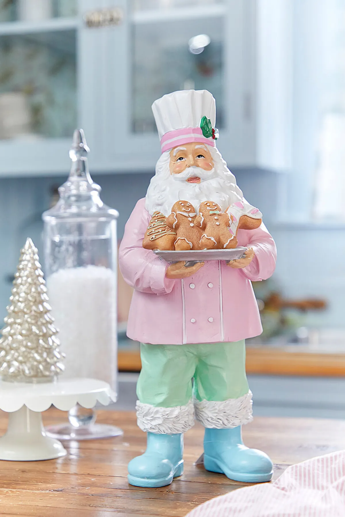 Decorator's Warehouse Christmas Accents^16.6” Resin Pastel Gingerbread Santa Chef