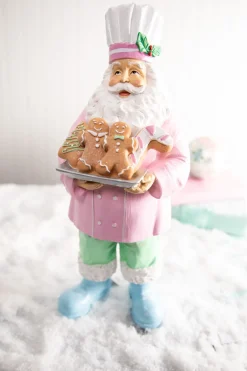 Decorator's Warehouse Christmas Accents^16.6” Resin Pastel Gingerbread Santa Chef