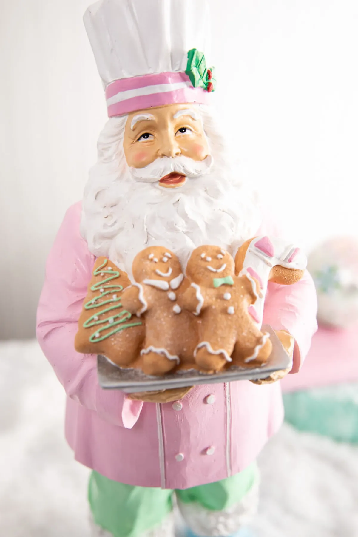 Decorator's Warehouse Christmas Accents^16.6” Resin Pastel Gingerbread Santa Chef