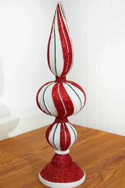 Decorator's Warehouse Christmas Accents^15" Resin Peppermint Finial