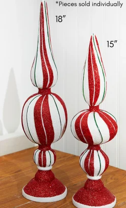 Decorator's Warehouse Christmas Accents^15" Resin Peppermint Finial