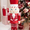 Decorator's Warehouse Christmas Resin^35.8” Resin Red And White Peppermint Nutcracker Decoration
