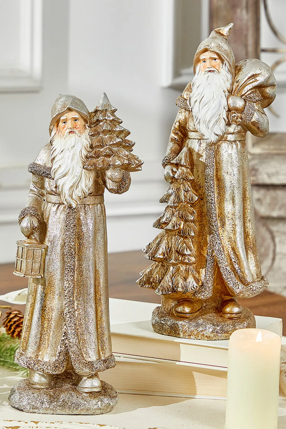 Decorator's Warehouse Christmas Accents^12.25” Resin Rustic Santa