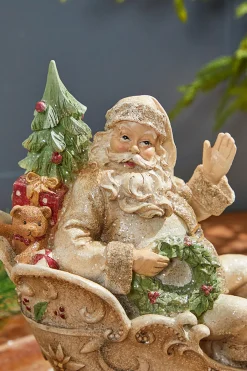 Decorator's Warehouse Christmas Accents^12" Resin Santa In Sleigh