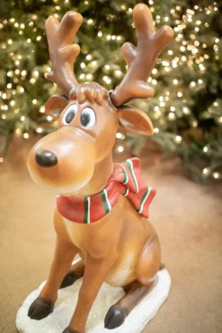 Decorator's Warehouse Christmas Resin^38" Resin Sitting Whimsical Reindeer