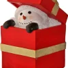 Decorator's Warehouse Christmas Resin^20" Resin Snowman Peeking From Gift Box