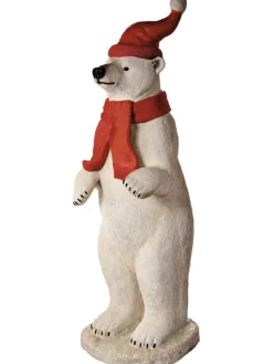 Decorator's Warehouse Christmas Resin^45" Resin Standing Polar Bear With Scarf