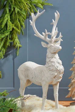 Decorator's Warehouse Christmas Accents^20.5" Resin Standing Whitewash Reindeer