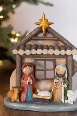Decorator's Warehouse Christmas Accents^9” Resin Traditional Kid Nativity Scene