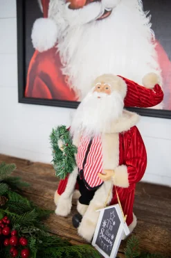 Decorator's Warehouse Christmas Accents^16” Santa Figure "Tis The Season" Sign
