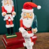 Decorator's Warehouse Christmas Accents^15" Santa Nutcracker With List & Tree