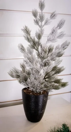 Decorator's Warehouse Christmas Accents^24" Snow Tree In Black Container