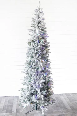 Decorator's Warehouse Christmas Trees|Christmas Trees^7.5' Snowcrest Pencil Pine Artificial Christmas Tree With 500 Color-Changing Lights