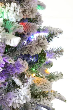 Decorator's Warehouse Christmas Trees|Christmas Trees^7.5' Snowcrest Pencil Pine Artificial Christmas Tree With 500 Color-Changing Lights