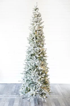 Decorator's Warehouse Christmas Trees|Christmas Trees^9' Snowcrest Pencil Pine Artificial Christmas Tree With 700 Color-Changing Lights