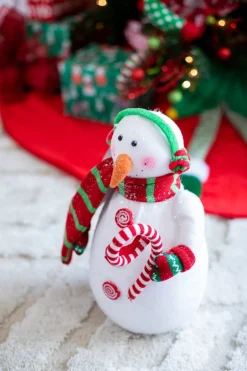 Decorator's Warehouse Christmas Accents^15” Snowman With Candy Cane