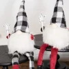Decorator's Warehouse Christmas Accents^7” Star Wand Buffalo Check Sitting Gnome