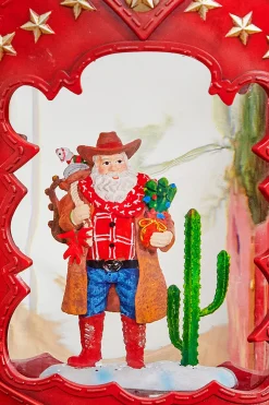 Decorator's Warehouse Christmas Accents^10" Western Cowboy Boot Water Globe