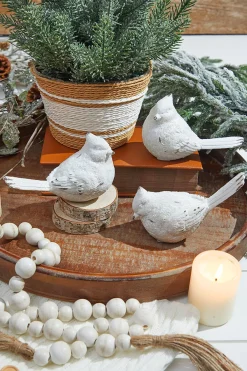 Decorator's Warehouse Christmas Accents^6” White Resin Cardinal Figurine