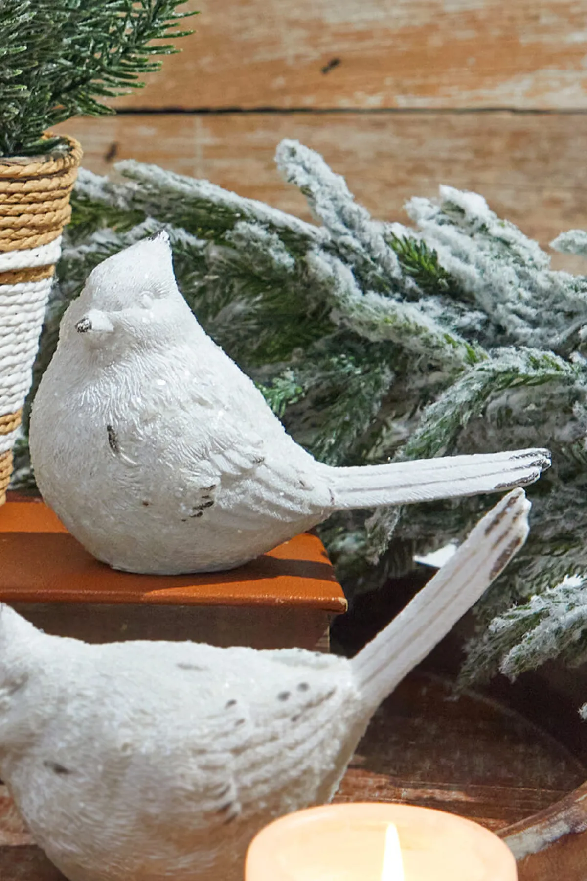 Decorator's Warehouse Christmas Accents^6” White Resin Cardinal Figurine
