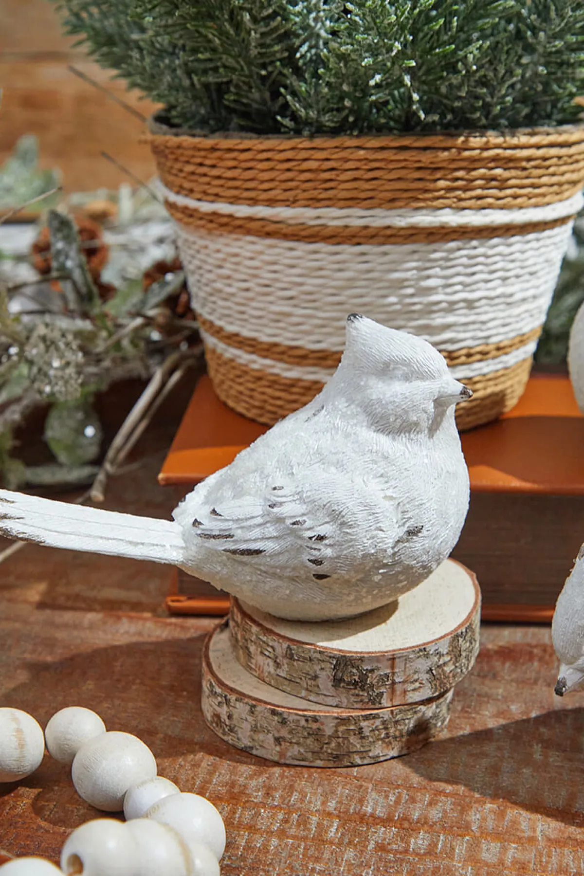 Decorator's Warehouse Christmas Accents^6” White Resin Cardinal Figurine