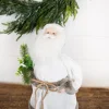 Decorator's Warehouse Christmas Accents^19” White Robe Santa Figure With Greenery Bundle