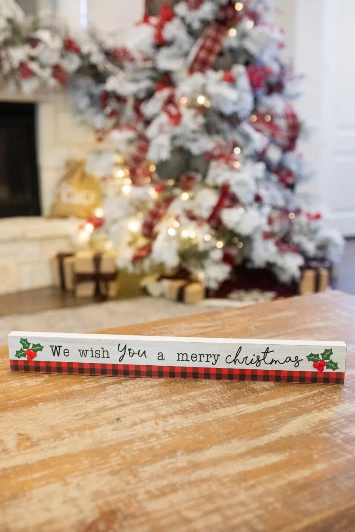 Decorator's Warehouse Christmas Accents^23.6 Wood Holiday Block Sign