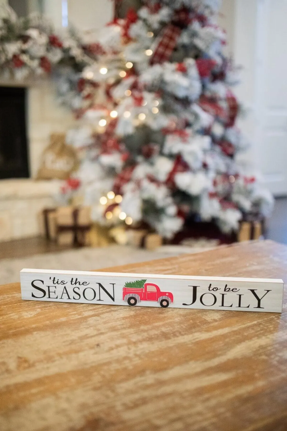 Decorator's Warehouse Christmas Accents^23.6 Wood Holiday Block Sign