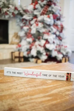 Decorator's Warehouse Christmas Accents^23.6 Wood Holiday Block Sign